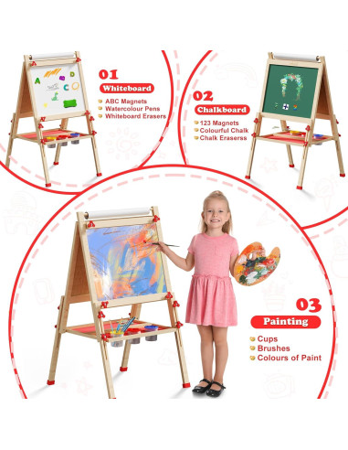 Caballete Infantil Doble Cara Weudear con Accesorios 4-8 Años