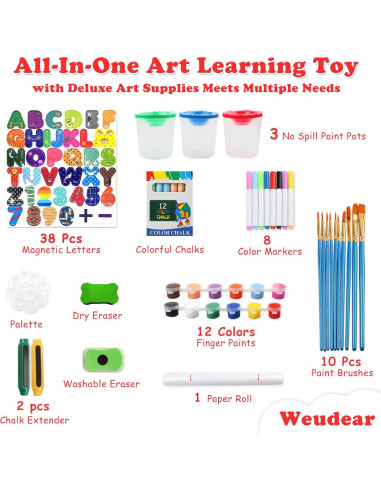 Caballete Infantil Doble Cara Weudear con Accesorios 4-8 Años