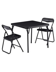VECELO Juego de Mesa y Sillas Plegables para Niños - Negro