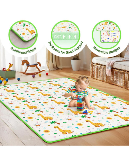 Alfombra de Juego Plegable para Bebés 127x196 cm Antideslizante