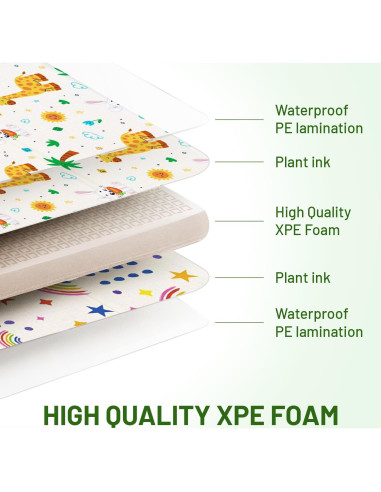 Alfombra de Juego Plegable para Bebés 127x196 cm Antideslizante