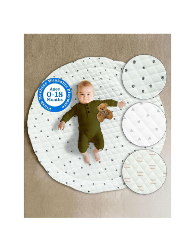 Alfombra de Juego Acolchada Poppyseed 109 cm Lavable para Bebés