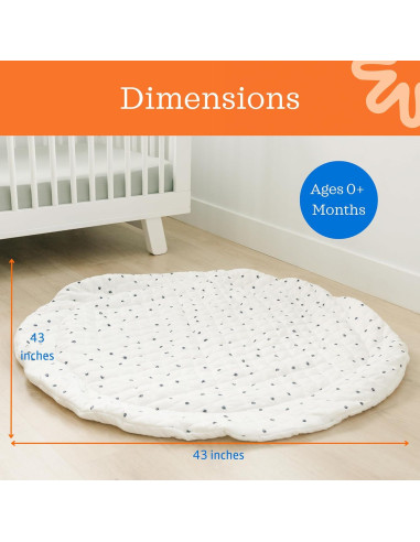Alfombra de Juego Acolchada Poppyseed 109 cm Lavable para Bebés