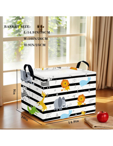 Cesta de Almacenamiento Infantil ASKETAM Animal Selva 37.8x25.4x22.9cm