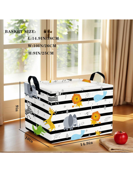 Cesta de Almacenamiento Infantil ASKETAM Animal Selva 37.8x25.4x22.9cm