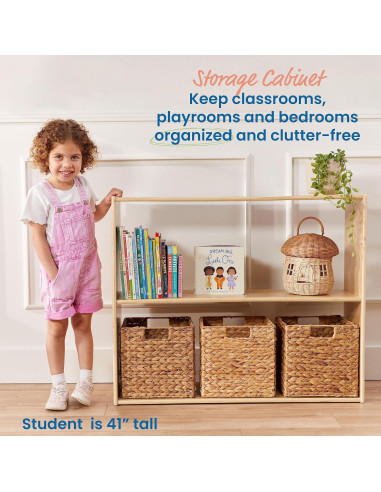 Armario de Almacenamiento ECR4Kids Streamline 2 Estantes Natural