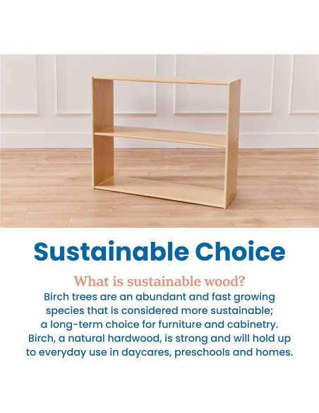 Armario de Almacenamiento ECR4Kids Streamline 2 Estantes Natural