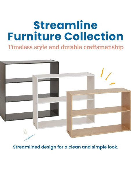 Armario de Almacenamiento ECR4Kids Streamline 2 Estantes Natural