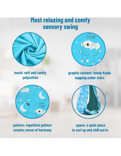 Columpio Sensorial KidzAdventure Azul Doble Capa 1.36 kg 2