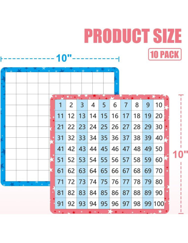 Tablero de Cien Doble Cara WEIZHEN para Matemáticas 1-100
