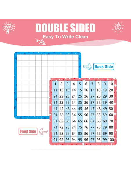 Tablero de Cien Doble Cara WEIZHEN para Matemáticas 1-100