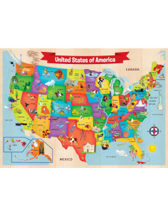 Rompecabezas de Mapa de EE. UU. MasterPieces 44 Piezas 41.91x29.85cm 2