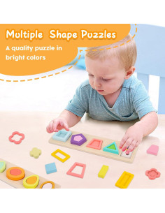 Juguetes de Rompecabezas Geométricos Adena Montessori 24 Formas 2