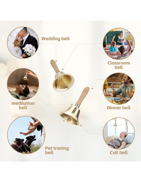 Campana de Mano Flezoo de Latón Sólido 8 cm - Súper Ruidosa