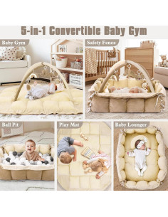 Gimnasio de Juego 5-en-1 Foryoomi Crema para Bebés 2