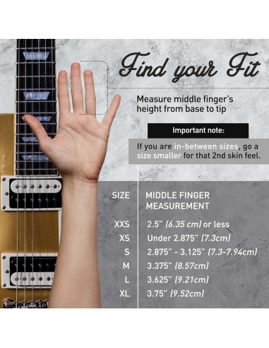 Guantes de Práctica Musical - Protectores de Dedos Medianos Negros