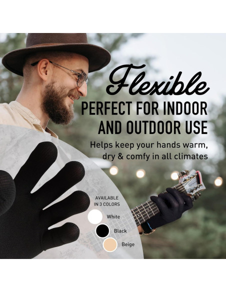 Guantes de Práctica Musical - Protectores de Dedos Medianos Negros