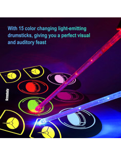 Juego de Batería Eléctrica GrowDaily para Niños 9 Pads 2