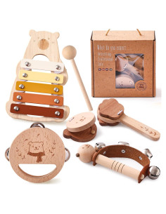 Juguetes Montessori EERKEOD Set de Percusión 5 Piezas