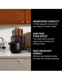 Hervidor Eléctrico Fellow Clyde 1.5L - Acero Inoxidable Negro Mate 2