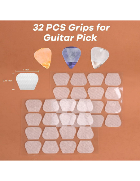 32 Empuñaduras de Silicona para Púa de Guitarra - Antideslizantes
