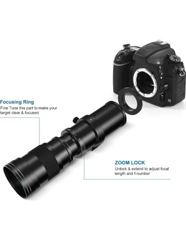 Teleobjetivo Manual Profesional 420-1600mm f/8.3 HD Pentax