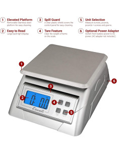 Balanza de Cocina Digital Escali 136DK Acero Inoxidable 5.9kg 2