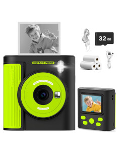 Cámara Instantánea Zicor P99 para Niños, Video HD 1080P, Impresión Sin Tinta, 32GB