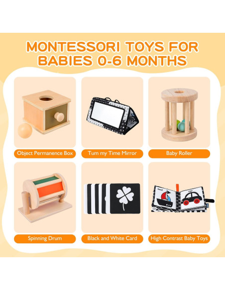 Set de Juguetes Montessori Starrykids 0-6 Meses 6 en 1