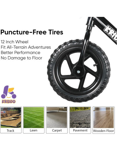 Bicicleta de Equilibrio KRIDDO para Niños 2-5 Años Negra