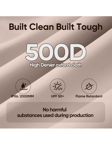 Carpa Plegable Quictent 10x10m Beige Impermeable con Pared Lateral