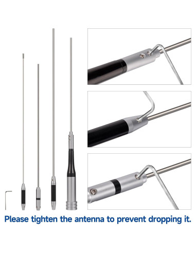Antena de Radio Móvil Bingfu 1.58m Doble Banda VHF UHF 144/430MHz