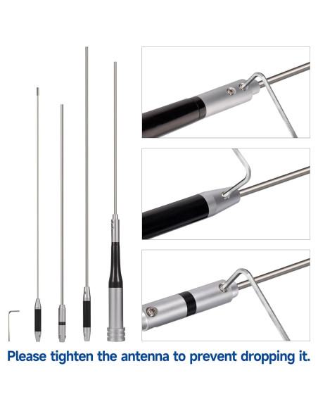 Antena de Radio Móvil Bingfu 1.58m Doble Banda VHF UHF 144/430MHz