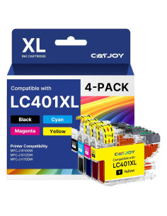 Cartuchos de tinta CATJOY LC401XL para impresora Brother - 4 unidades