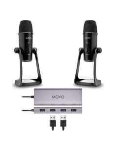 Kit de Podcasting Movo UMX-1 con 2 Micrófonos UM700