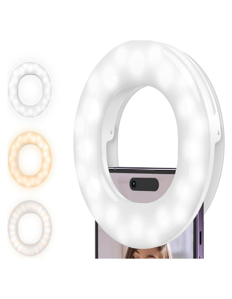 Anillo de Luz Selfie Recargable DAYFULI con Clip 9 cm