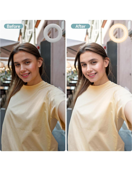 Anillo de Luz Selfie Recargable DAYFULI con Clip 9 cm