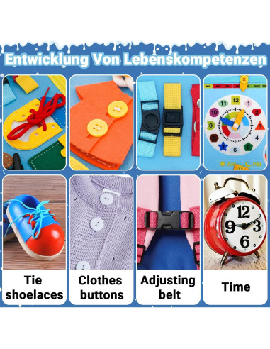 Tablero Ocupado Montessori MEGRANATE Azul - Juguete Educativo