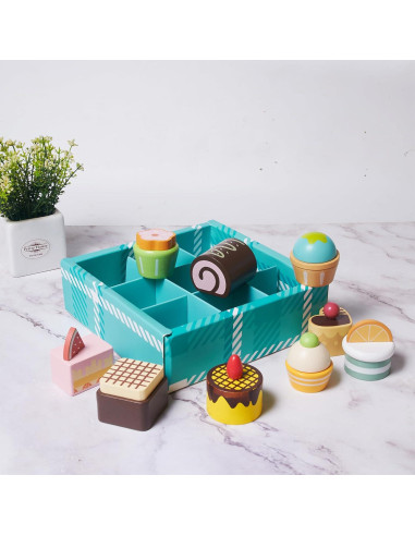 Juego de Comida de Madera MONT PLEASANT 10 Piezas Postres