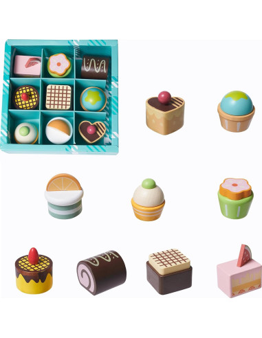 Juego de Comida de Madera MONT PLEASANT 10 Piezas Postres