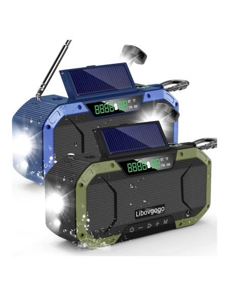 Altavoz Bluetooth a Prueba de Agua DF577 con Radio NOAA y Cargador