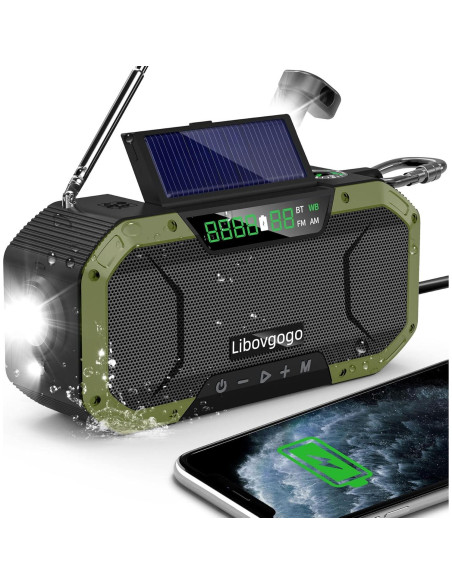 Altavoz Bluetooth a Prueba de Agua DF577 con Radio NOAA y Cargador