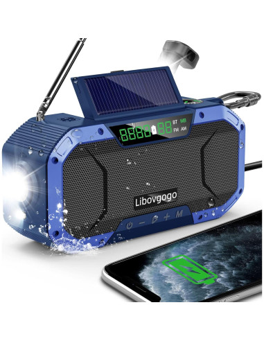 Altavoz Bluetooth a Prueba de Agua DF577 con Radio NOAA y Cargador