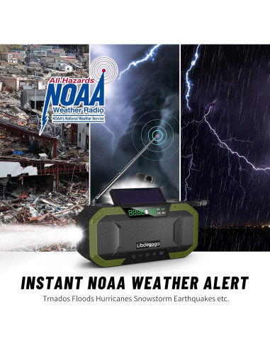 Altavoz Bluetooth a Prueba de Agua DF577 con Radio NOAA y Cargador