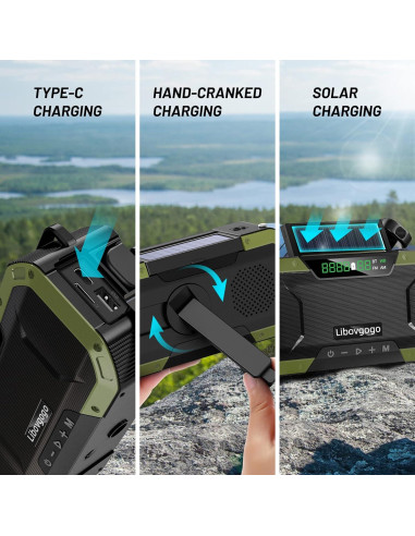 Altavoz Bluetooth a Prueba de Agua DF577 con Radio NOAA y Cargador