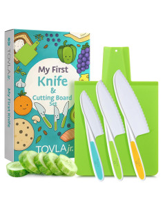 Juego de cuchillo y tabla de cortar TOVLA JR. para niños 3+