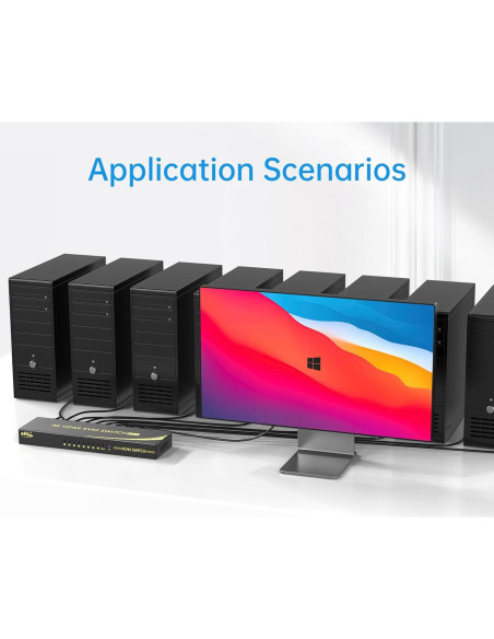 Interruptor KVM HDMI 8 Puertos eKL 4K 60Hz con Audio 3.5mm