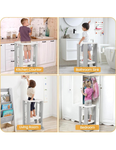 Torre para Niños Ajustable GAOMON con Pizarra Borrable