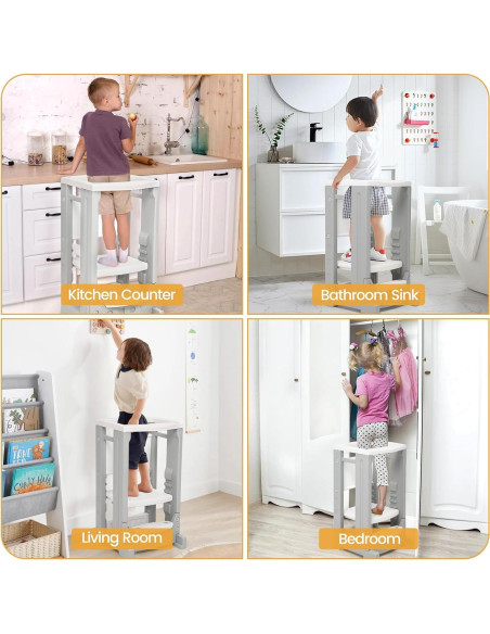 Torre para Niños Ajustable GAOMON con Pizarra Borrable