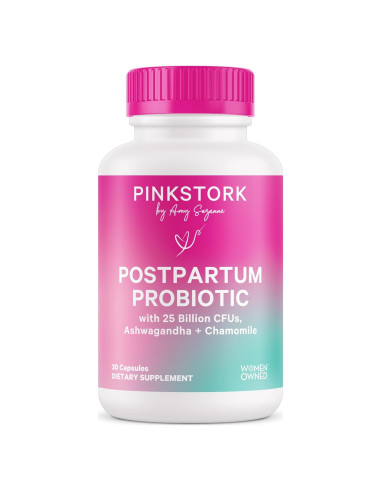 Probioticos Postnatales Pink Stork - 30 Cápsulas con Ashwagandha